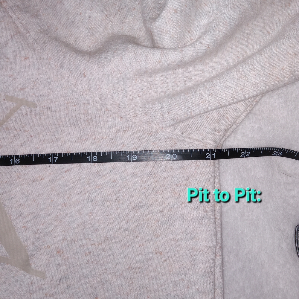 PINK Victoria's Secret Campus Fleece Cropped Hoodie Raw Hem Logo Sweatshirt M - Picture 6 of 8